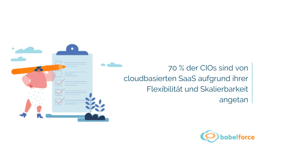 70 % der CIOs sind von cloudbasierten SaaS aufgrund ihrer Flexibilität und Skalierbarkeit angetan
