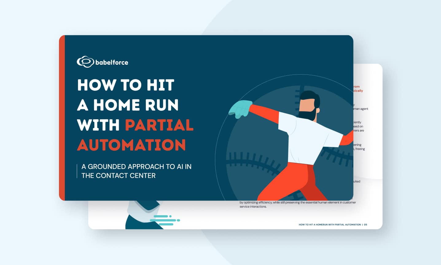 An illustration of a baseball player next to the title 'How to hit a home run with partial automation'